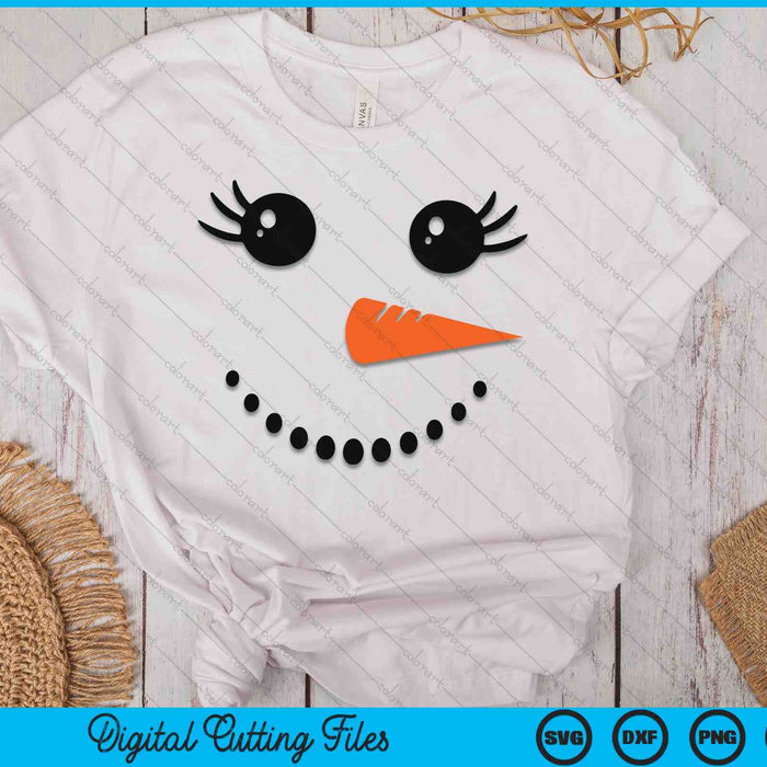 Snowman Girl Face For Girls Christmas Winter SVG PNG Digital Printable Files