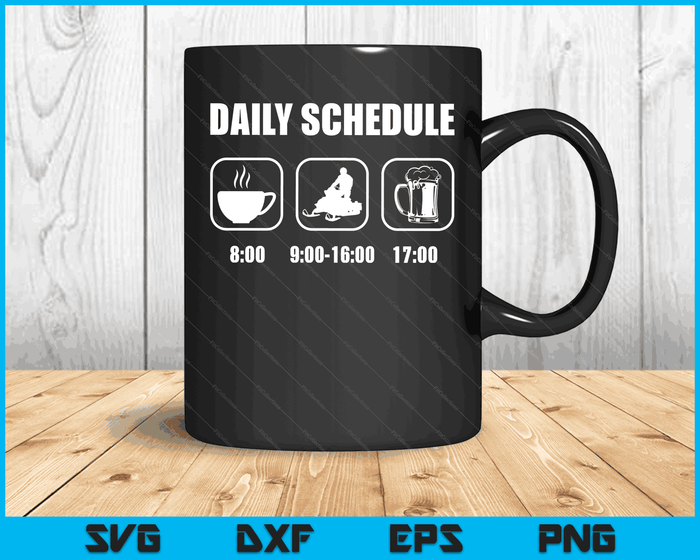 Snowmobile Sledding Snow Daily Schedule Snowmobiling SVG PNG Digital Cutting Files