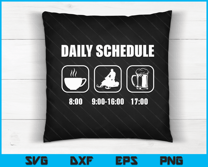 Snowmobile Sledding Snow Daily Schedule Snowmobiling SVG PNG Digital Cutting Files