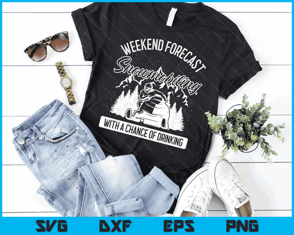 Snowmobile Weekend Forecast Winter Sports Vintage Motor Sled SVG PNG Digital Cutting Files