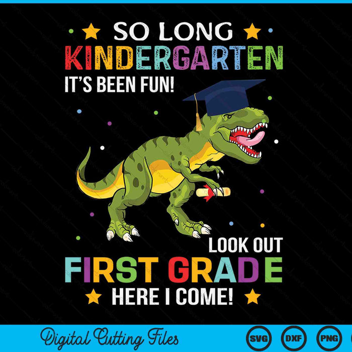 So Long Kindergarten Graduation Class 2024 Dinosaur Kids SVG PNG Digital Cutting File
