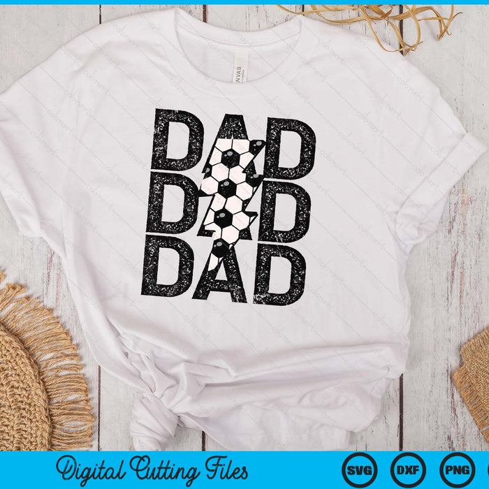 Soccer Dad Distressed Lightning Bolt SVG PNG Digital Printable Files