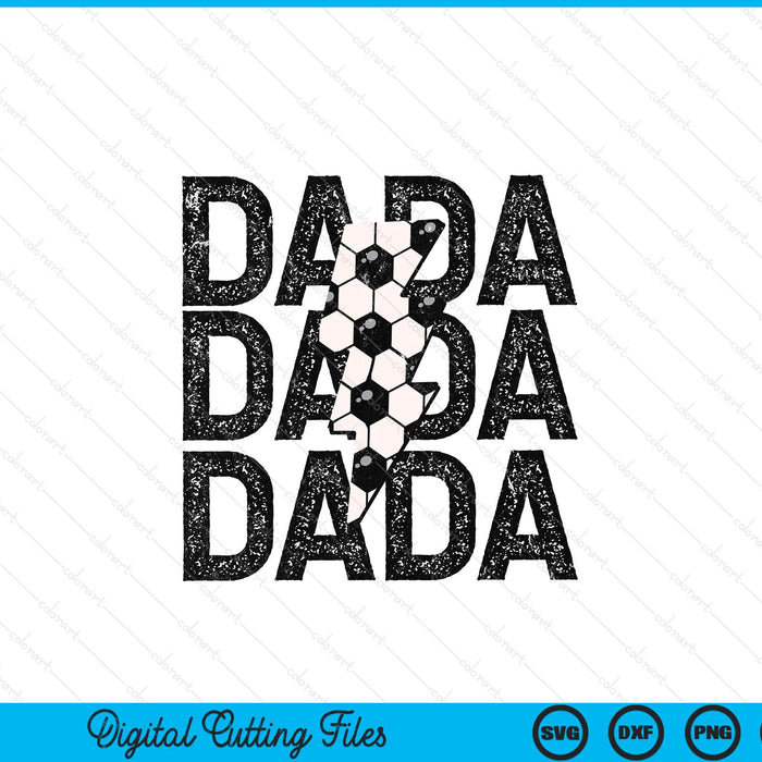 Soccer Dada Distressed Lightning Bolt SVG PNG Digital Printable Files