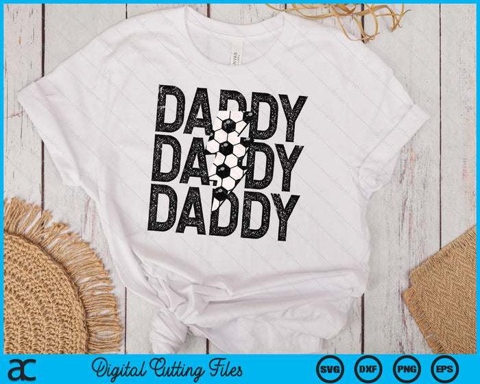 Soccer Daddy Distressed Lightning Bolt SVG PNG Digital Printable Files