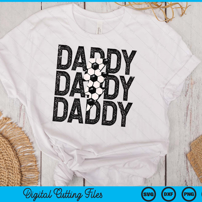 Soccer Daddy Distressed Lightning Bolt SVG PNG Digital Printable Files