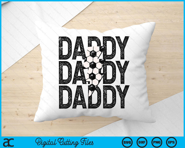 Soccer Daddy Distressed Lightning Bolt SVG PNG Digital Printable Files