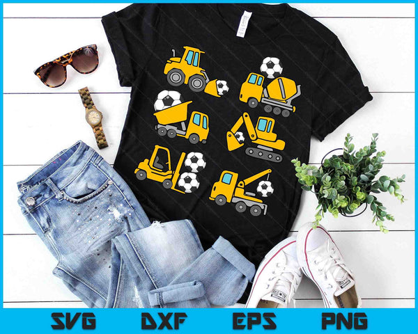 Soccer Diggers Kids Construction Trucks Toddler Boys SVG PNG Digital Printable Files