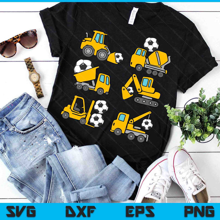 Soccer Diggers Kids Construction Trucks Toddler Boys SVG PNG Digital Printable Files