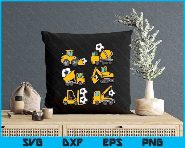 Soccer Diggers Kids Construction Trucks Toddler Boys SVG PNG Digital Printable Files