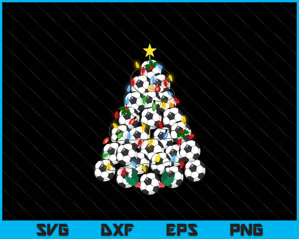 Soccer Football Christmas Tree Xmas Pajamas Player Coach SVG PNG Digital Printable Files