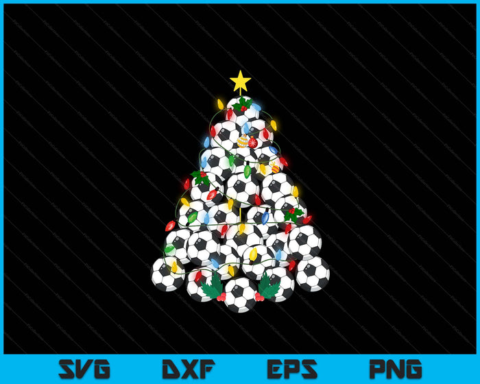 Soccer Football Christmas Tree Xmas Pajamas Player Coach SVG PNG Digital Printable Files