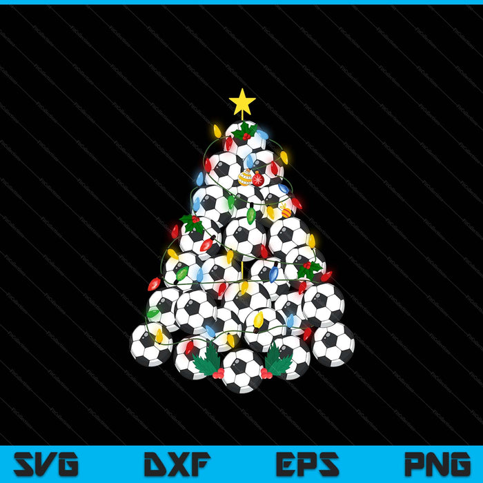 Soccer Football Christmas Tree Xmas Pajamas Player Coach SVG PNG Digital Printable Files