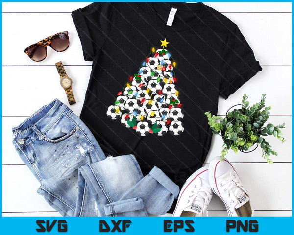 Soccer Football Christmas Tree Xmas Pajamas Player Coach SVG PNG Digital Printable Files