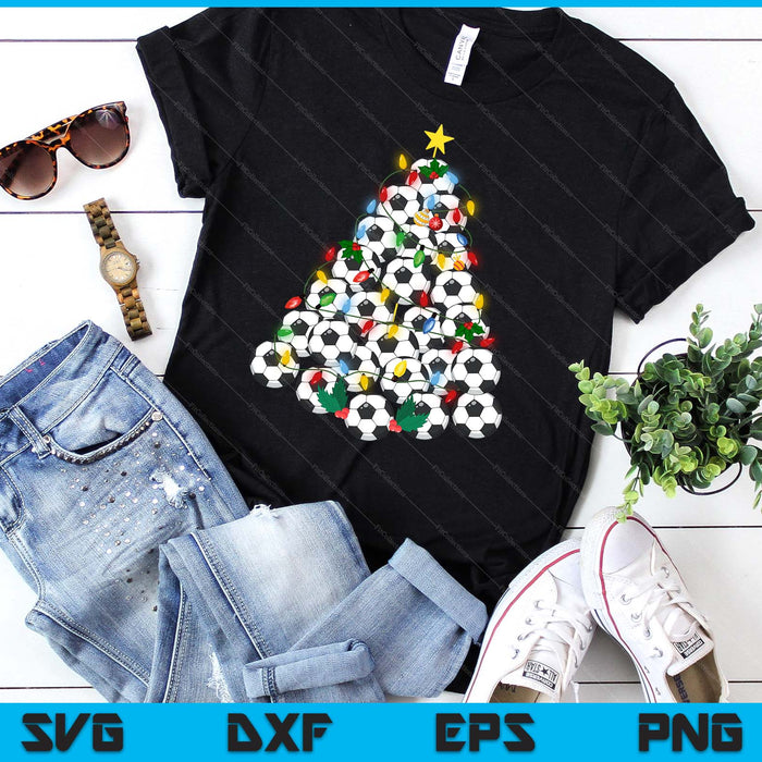 Soccer Football Christmas Tree Xmas Pajamas Player Coach SVG PNG Digital Printable Files