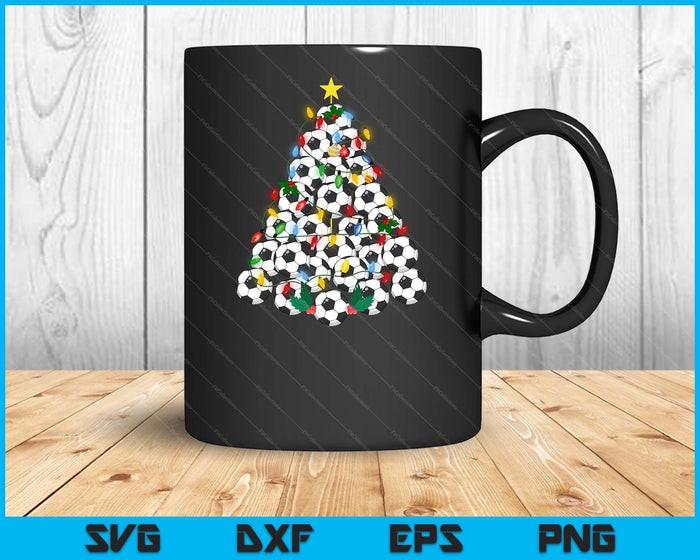 Soccer Football Christmas Tree Xmas Pajamas Player Coach SVG PNG Digital Printable Files