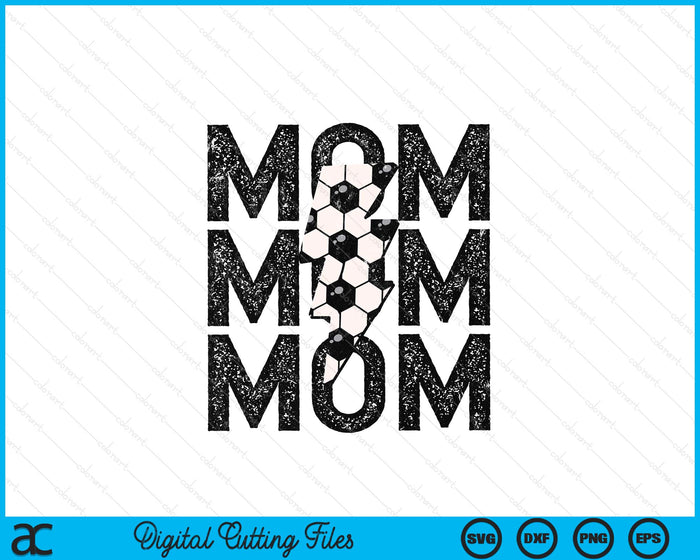 Soccer Mom Distressed Lightning Bolt SVG PNG Digital Printable Files