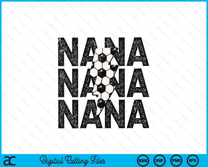 Soccer Nana Distressed Lightning Bolt SVG PNG Digital Printable Files