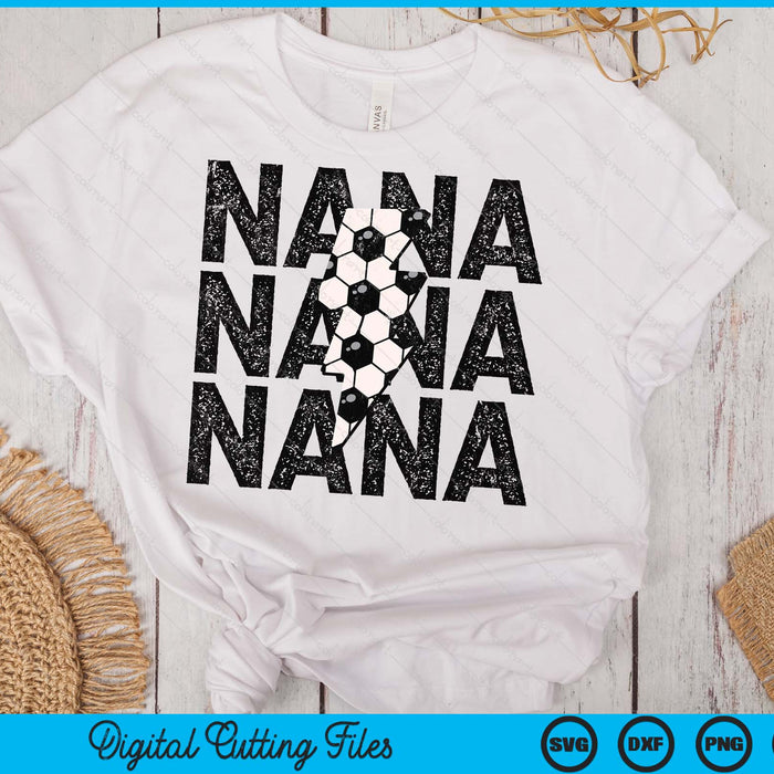 Soccer Nana Distressed Lightning Bolt SVG PNG Digital Printable Files