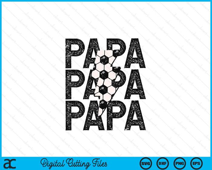 Soccer Papa Distressed Lightning Bolt SVG PNG Digital Printable Files