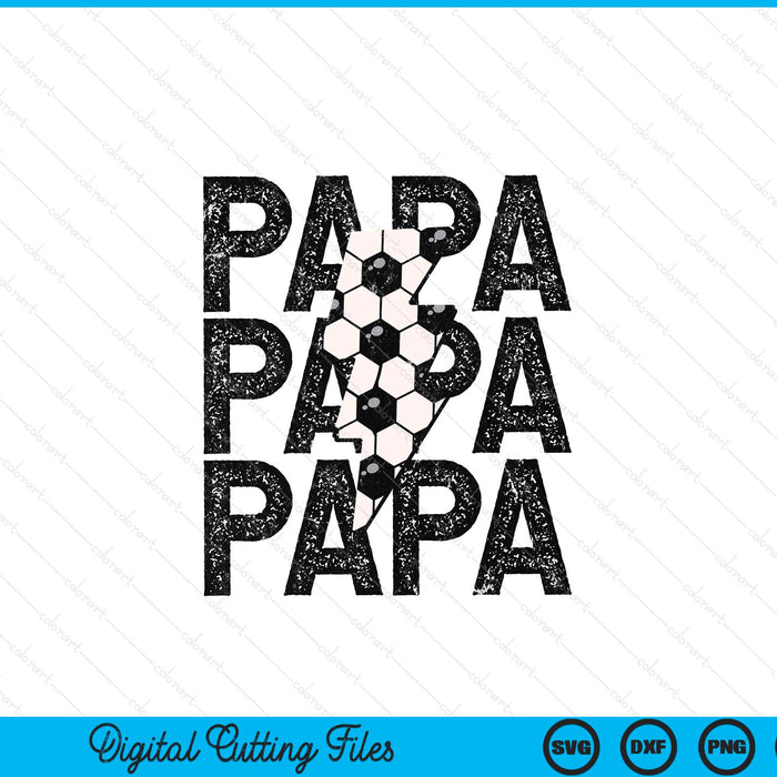 Soccer papa distressed lightning bolt SVG cut file