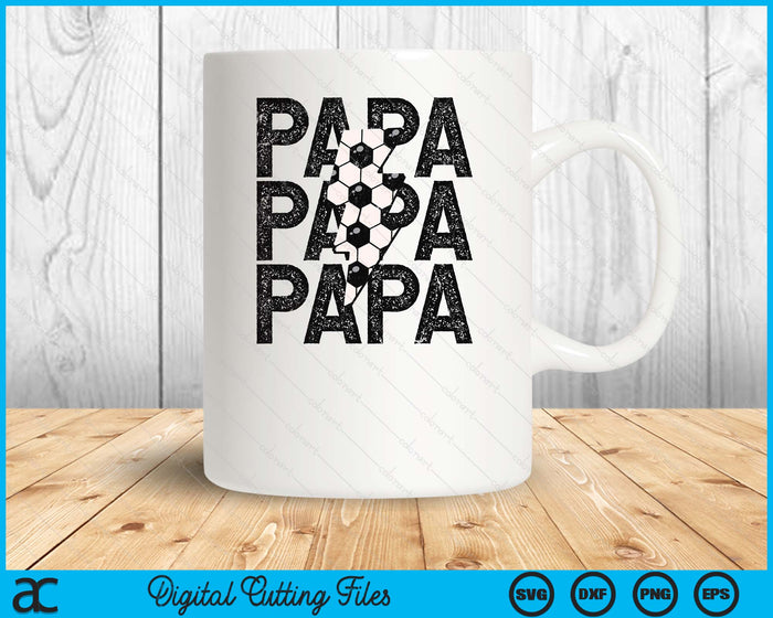 Soccer Papa Distressed Lightning Bolt SVG PNG Digital Printable Files