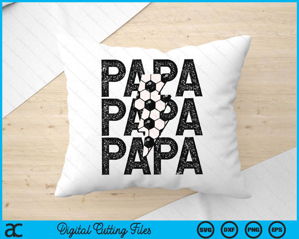 Soccer Papa Distressed Lightning Bolt SVG PNG Digital Printable Files