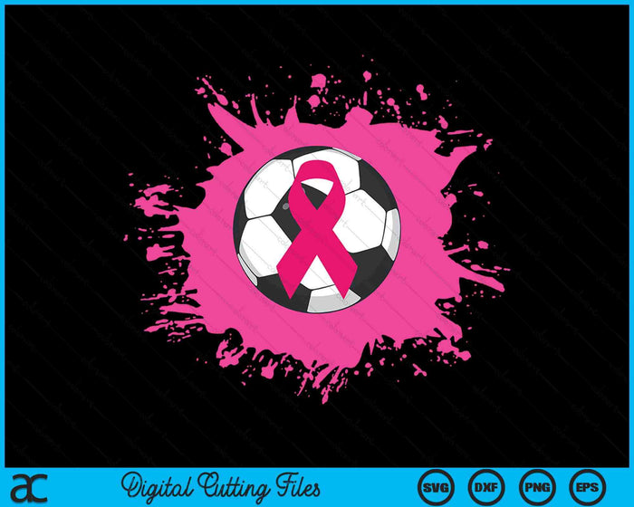 Soccer Pink Ribbon Breast Cancer Awareness SVG PNG Digital Cutting Files