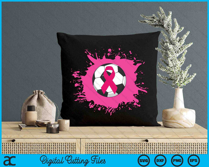 Soccer Pink Ribbon Breast Cancer Awareness SVG PNG Digital Cutting Files