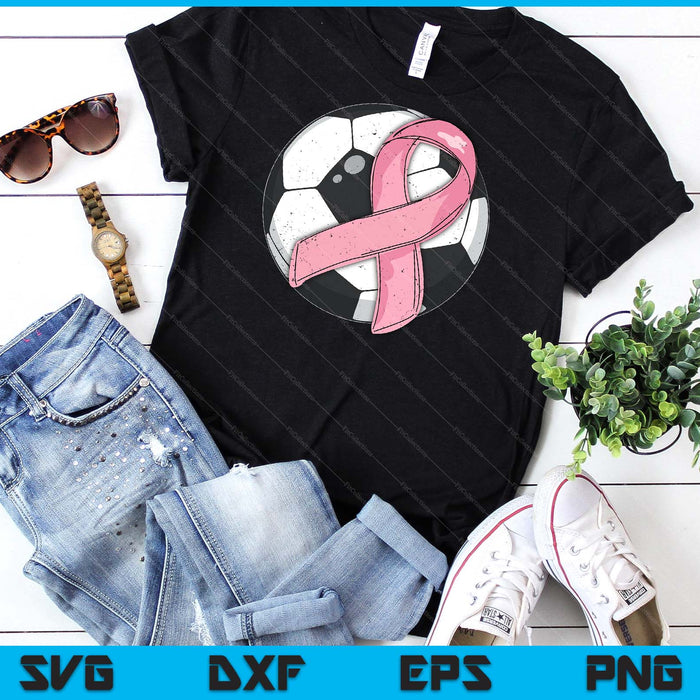 Soccer Pink Ribbon Breast Cancer Awareness Sport Lover SVG PNG Digital Cutting Files
