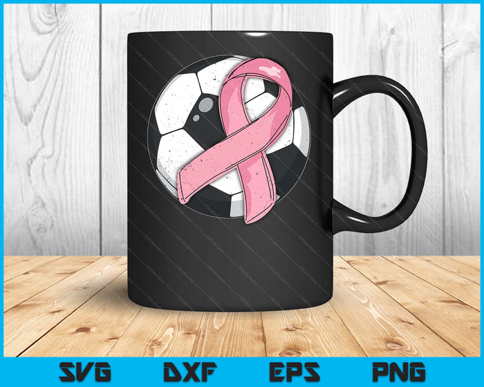 Soccer Pink Ribbon Breast Cancer Awareness Sport Lover SVG PNG Digital Cutting Files