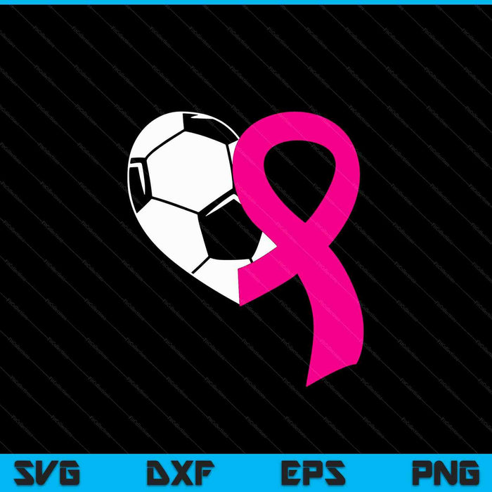 Soccer pink ribbon heart cool breast cancer awareness SVG cut file