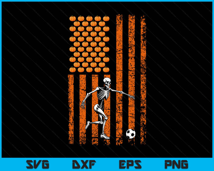 Soccer Player Fan Gift Skeleton Halloween SVG PNG Digital Printable Files