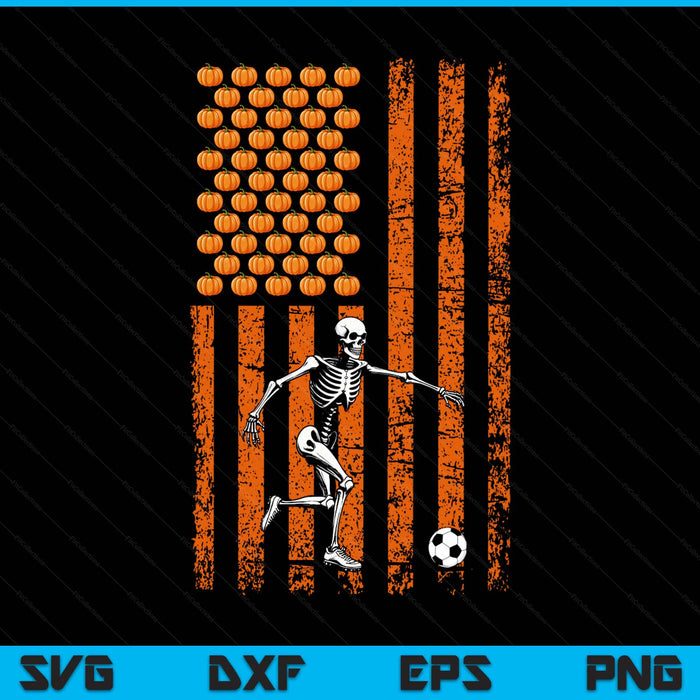 Soccer Player Fan Gift Skeleton Halloween SVG PNG Digital Printable Files