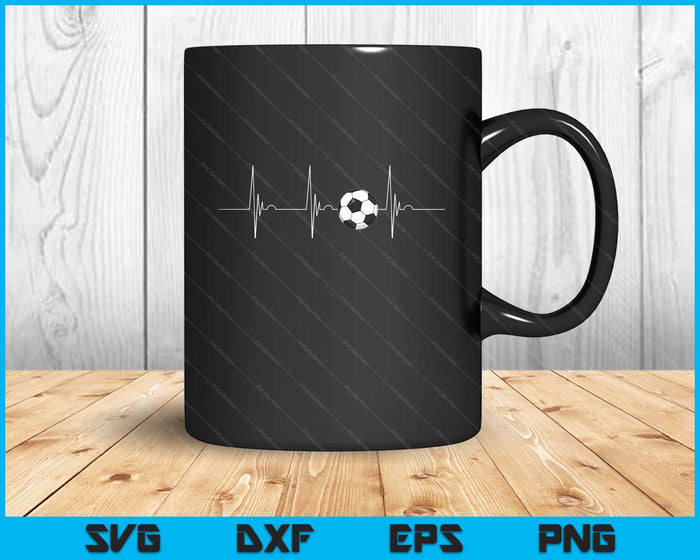 Soccer Player Heartbeat EKG Pulse Whiffle Ball Game SVG PNG Cutting Printable Files