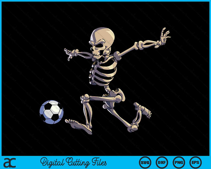 Voetbal skelet Halloween kostuum skelet voetballer SVG PNG digitale snijden bestanden