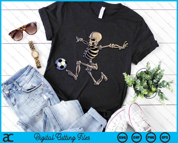 Voetbal skelet Halloween kostuum skelet voetballer SVG PNG digitale snijden bestanden