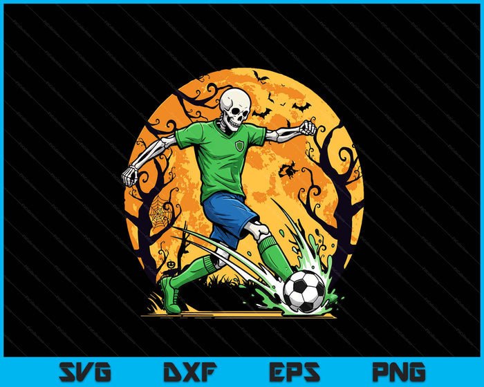 Soccer Skeleton Halloween Football Spooky Boys Soccer Player SVG PNG Digital Printable Files