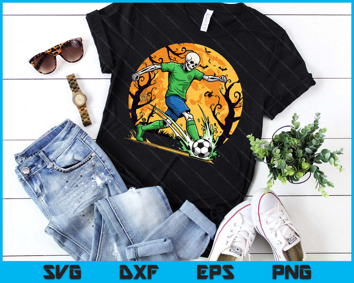 Soccer Skeleton Halloween Football Spooky Boys Soccer Player SVG PNG Digital Printable Files