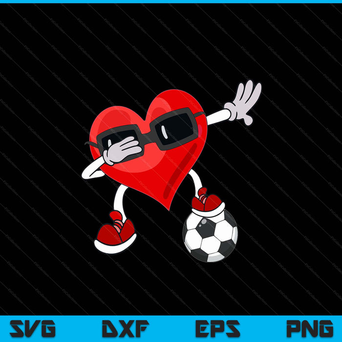 Soccer Valentines Day Dabbing Heart Kids Boys SVG PNG Digital Printable Files