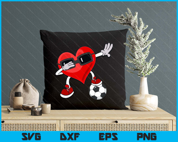 Soccer Valentines Day Dabbing Heart Kids Boys SVG PNG Digital Printable Files