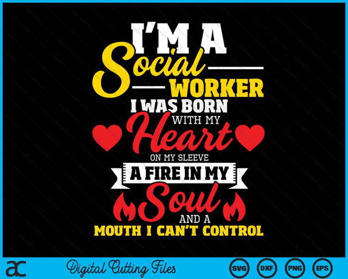 Maatschappelijk werker hart op mijn mouw Caseworker sociaal werk SVG PNG digitale snijbestanden