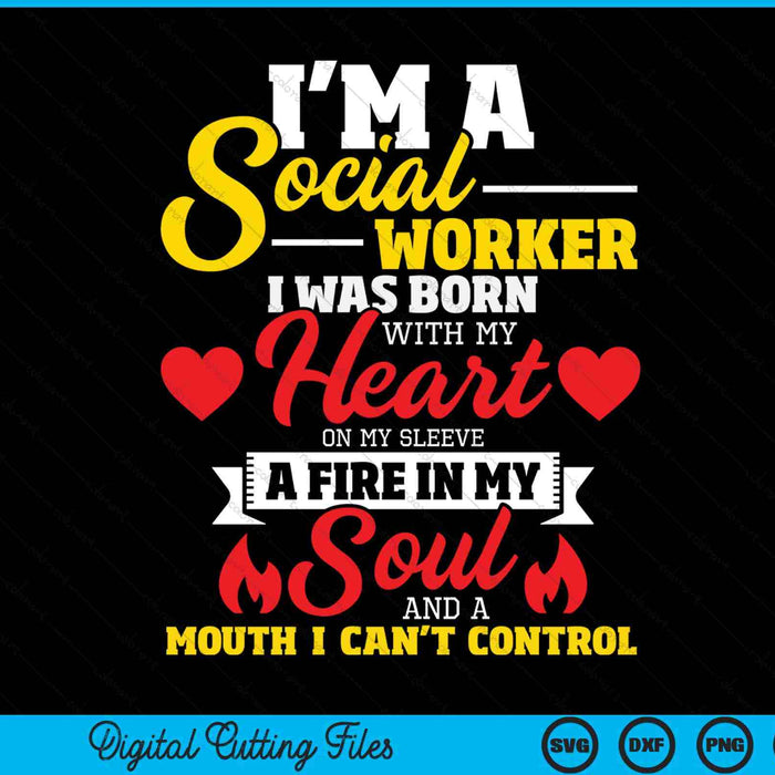Social worker heart on my sleeve caseworker social work SVG cut file