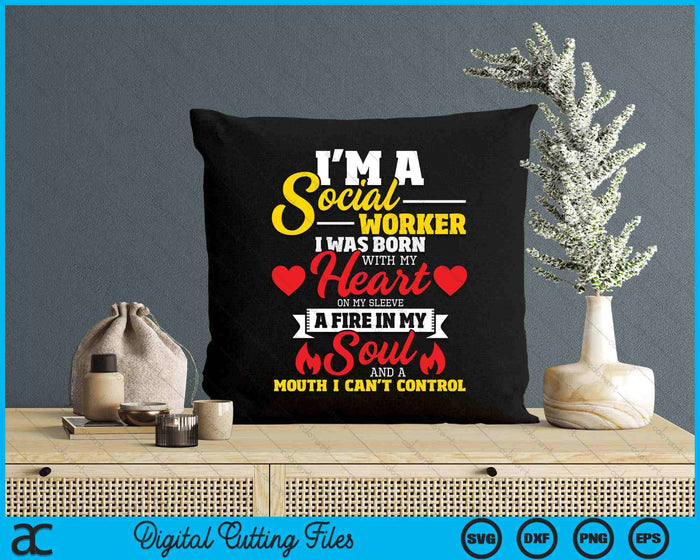 Social Worker Heart On My Sleeve Caseworker Social Work SVG PNG Digital Cutting Files