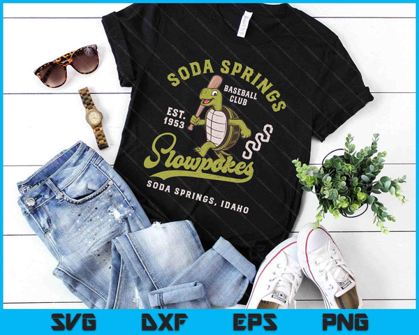 Soda Springs Slowpokes Retro Minor League Baseball Team SVG PNG Digital Printable Files