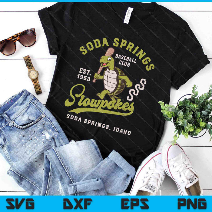 Soda Springs Slowpokes Retro Minor League Baseball Team SVG PNG Digital Printable Files