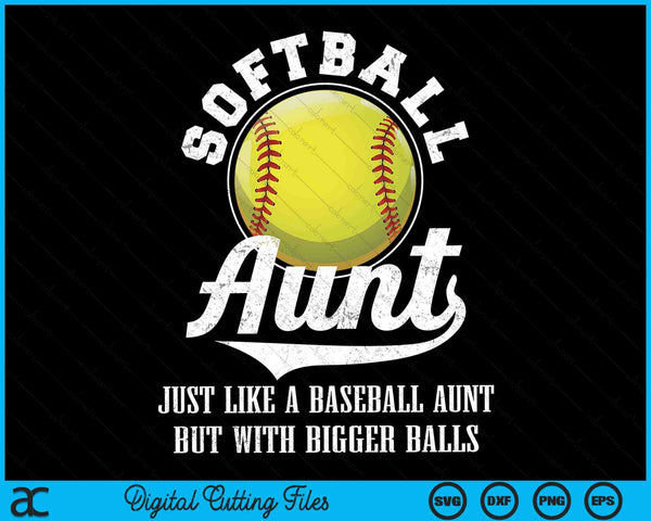 Softbal tante als een honkbal tante met grotere ballen Softbal SVG PNG digitale snijbestanden