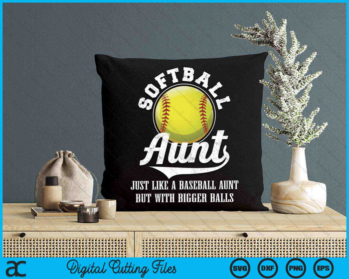 Softbal tante als een honkbal tante met grotere ballen Softbal SVG PNG digitale snijbestanden