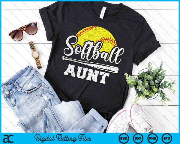 Softball Aunt Softball Player Game Day Mother's Day Gift SVG PNG Digital Cutting Files