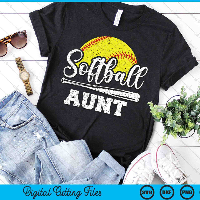 Softball Aunt Softball Player Game Day Mother's Day Gift SVG PNG Digital Cutting Files