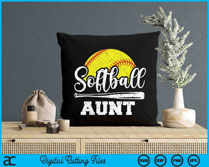 Softball Aunt Softball Player Game Day Mother's Day Gift SVG PNG Digital Cutting Files